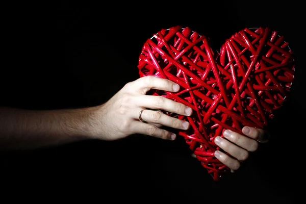 Fatto a mano cuore rosso — Foto Stock