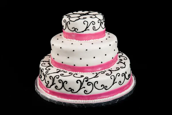 Trzy poziomowy tort weselny — Zdjęcie stockowe