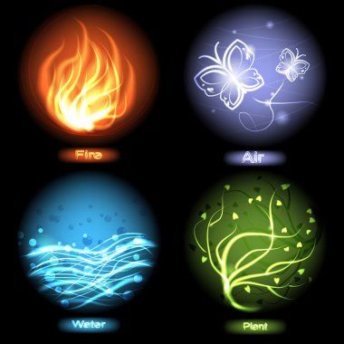 Four elements of nature clipart