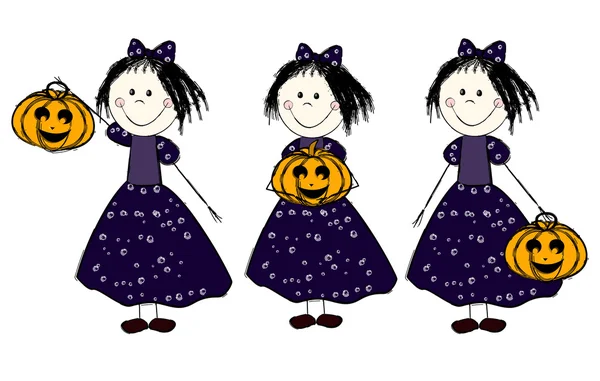 Halloween lány — Stock Vector