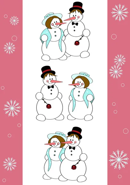 Couple neige — Image vectorielle