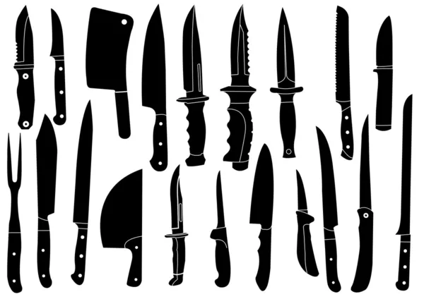 Set of knives vectors — Stock Vector