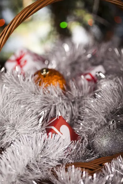 Christmas background with baubles — Stock Photo, Image