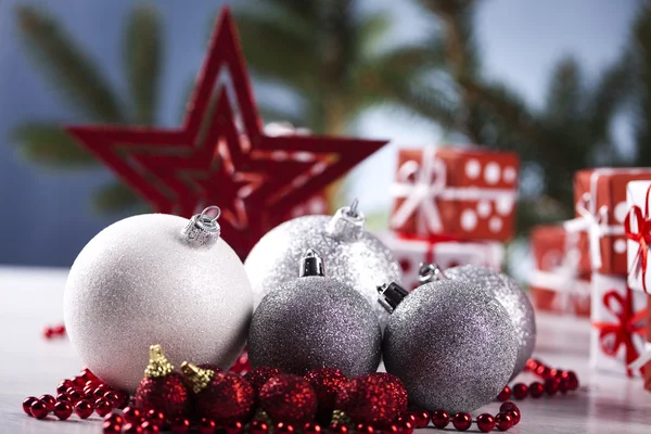 Christmas background with baubles Stock Picture