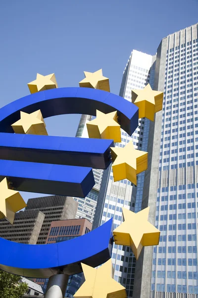 Euro jel és a város — Stock Fotó