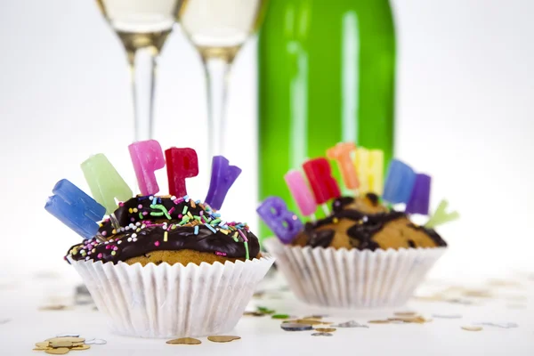 Cupcake födelsedag överras — Stockfoto
