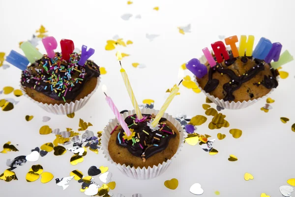 Cupcake verjaardag surpris — Stockfoto