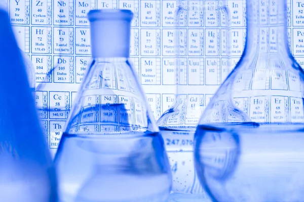 stock image Blue chemistry vials