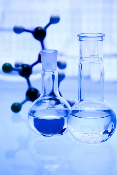 Moleculair model, laboratorium glas — Stockfoto