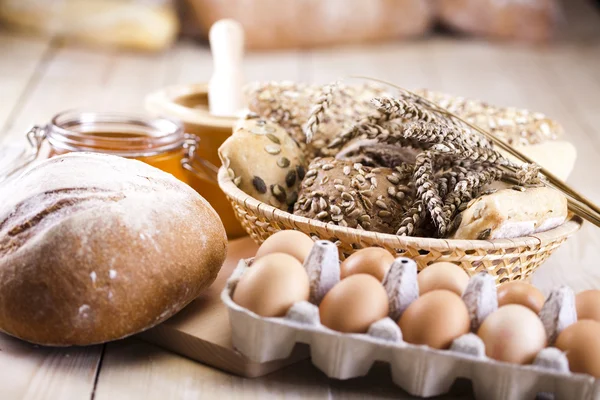 Stock image Loaf of bread over background