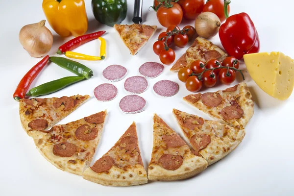 Fresh Pizza and italian kitchen — Stock Photo, Image