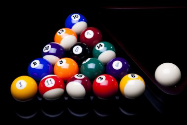 Bilardo topları, cue kara tablo