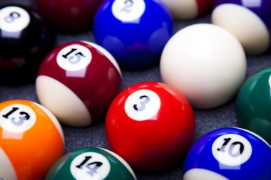 yakın çekim bilardo topları