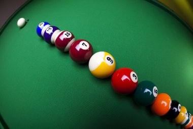 yakın çekim bilardo topları