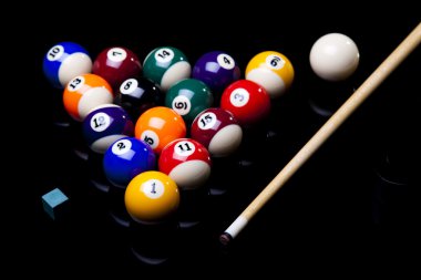 Bilardo topları, cue kara tablo