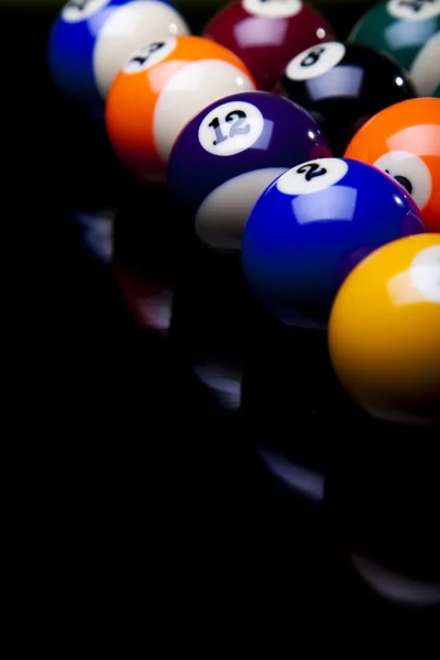 stock image Billiard balls isolate on black