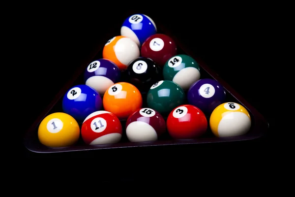 Billiard balls isolate on black — Stock Photo, Image