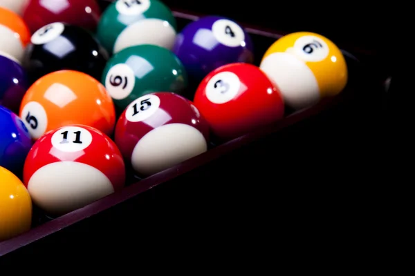 Billiard balls isolate on black — Stock Photo, Image