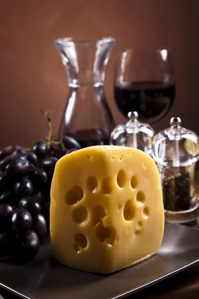 ชีสและไวน์ — ภาพถ่ายสต็อก