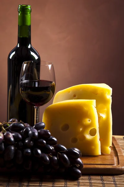 Red wine and cheese Stock Photo