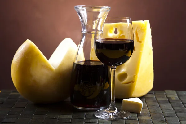 stock image Still-life with cheese and wine