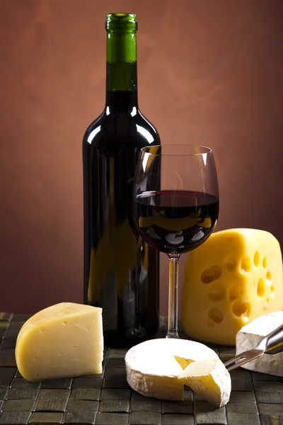Cheese and red wine Stock Image