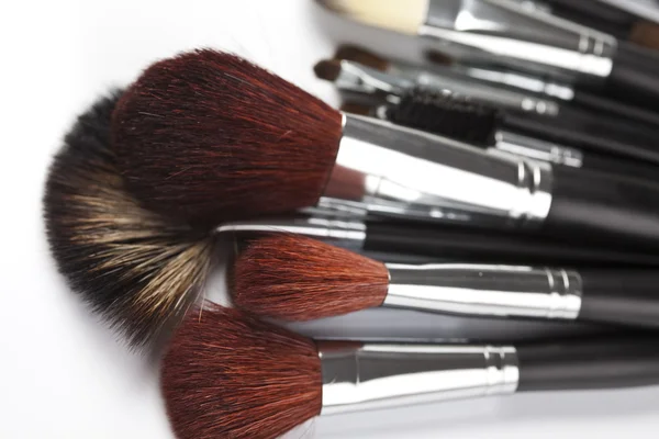 Set of cosmetic brushes on white background — Stock Photo, Image