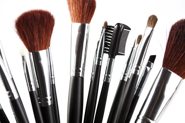 Escovas, maquiagem, cosméticos — Fotografia de Stock