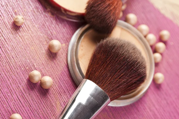 Make up and face powder — Stock Photo, Image