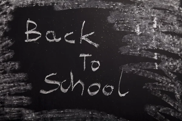 Iscrizione su una lavagna scolastica, ritorno a scuola — Foto Stock