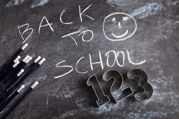 Inschrift auf einer Schultafel, zurück zur Schule — Stockfoto