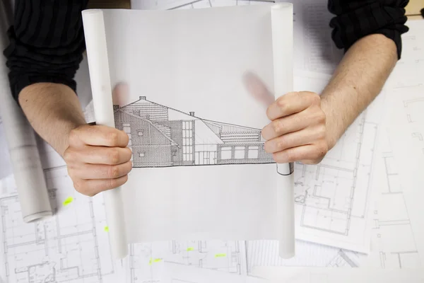 House blueprints — Stok fotoğraf