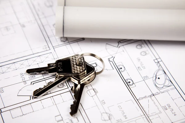 Hus planering, nyckel — Stockfoto