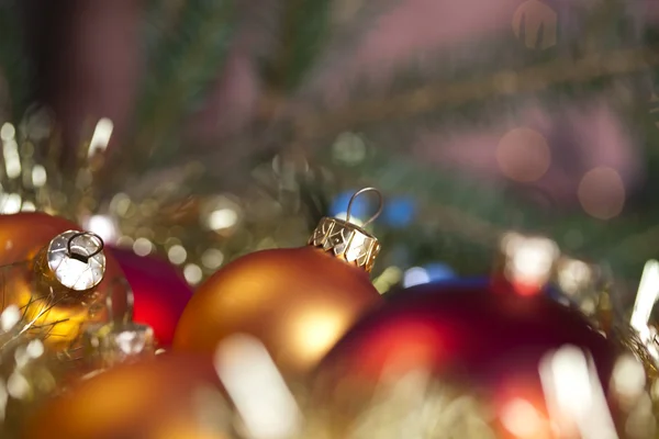 Ozdoby na vánoční stromeček, smrk, — Stock fotografie