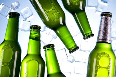 Cold beer bottle clipart