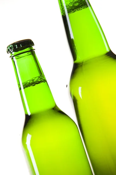 stock image Green bottle of beer