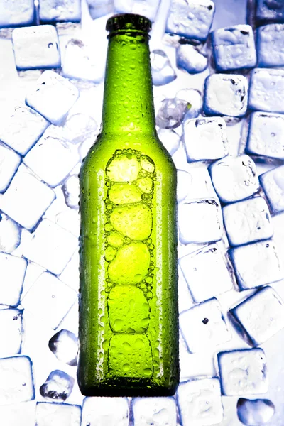Green bottle of beer — Stock Photo, Image