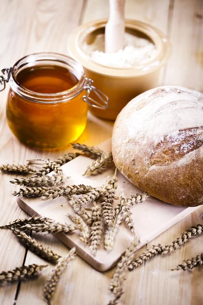 Brood achtergrond, Ontbijt — Stockfoto