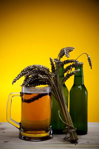 Stock image Beer bottle and glass