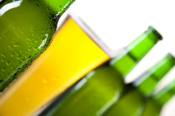 Pivo kolekce, láhve a sklo — Stock fotografie