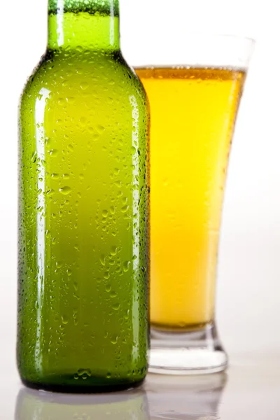 Kolekcja piwo, butelka i szkła — Zdjęcie stockowe
