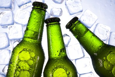 Cold beer bottle clipart