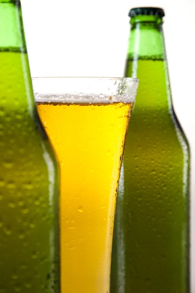 Бутылка пива и стекло — стоковое фото