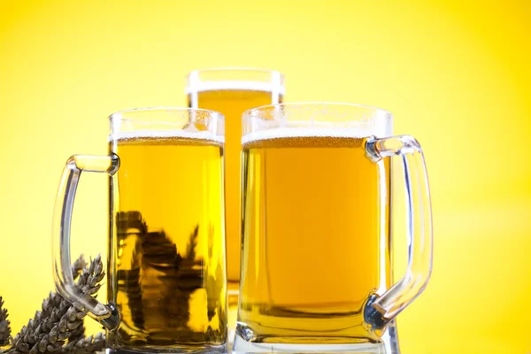 Bicchiere di birra con grano — Foto Stock