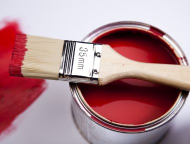 Boya fırçası ve kutuları boya