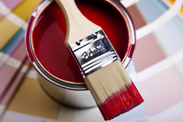 Cepillo y muestras de pintura —  Fotos de Stock