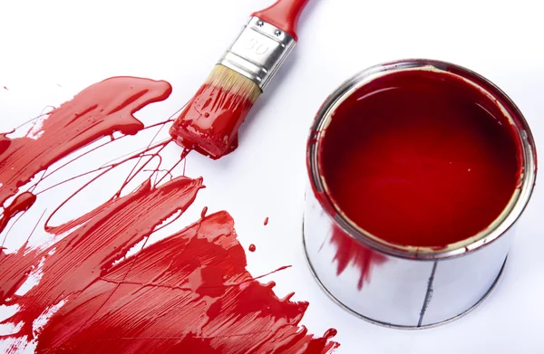 Paint, cans, brush - Stock Image - Everypixel