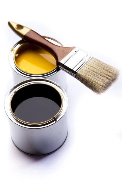 Burkar färg med pensel — Stockfoto