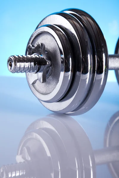 Weight loss, fitnes, dumbbell — Stock Photo, Image