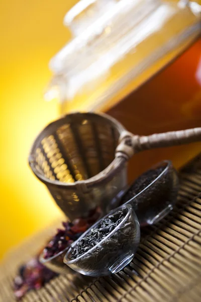 Glass teapot of tea — Stock Photo, Image